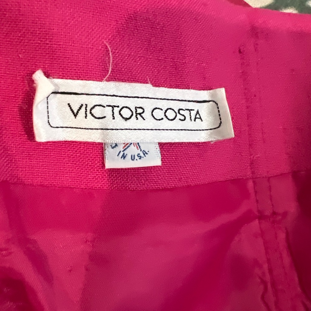 Victor Costa Vibrant Pink Strapless Sheath Dress with Belt - Picture 10 of 12